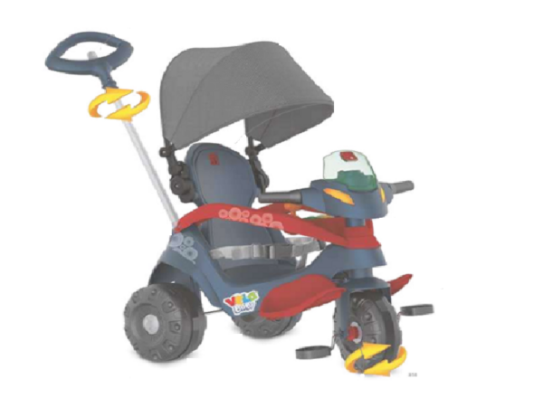 Velobaby Reclinável com Capota Passeio & Pedal (Azul)